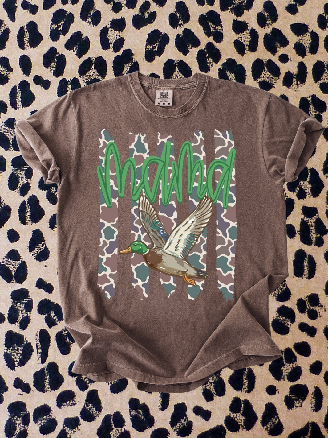 Retro Camo Mallard Duck Comfort Colors Graphic Tee