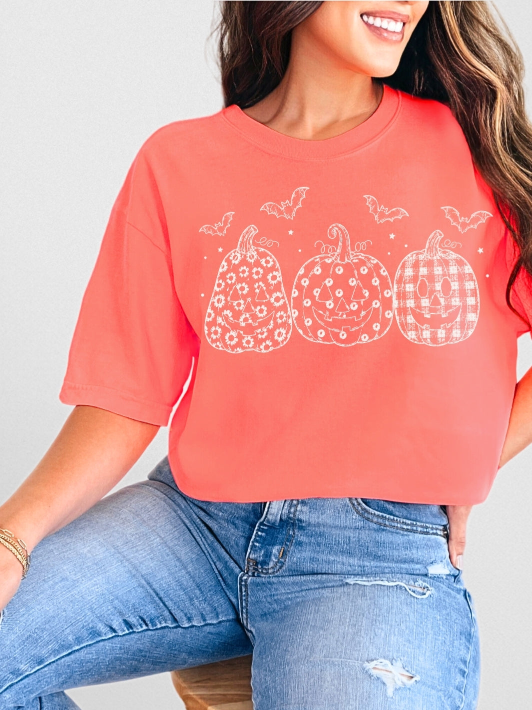 Retro Fall Spooky Pumpkins Comfort Colors Graphic Tee