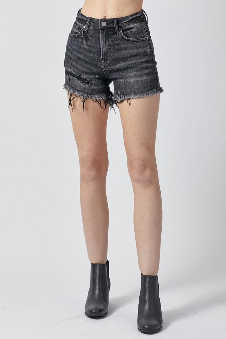 GB Raw Hem Denim Shorts with Pockets