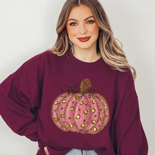 Glitter Pumpkin Sweatshirt