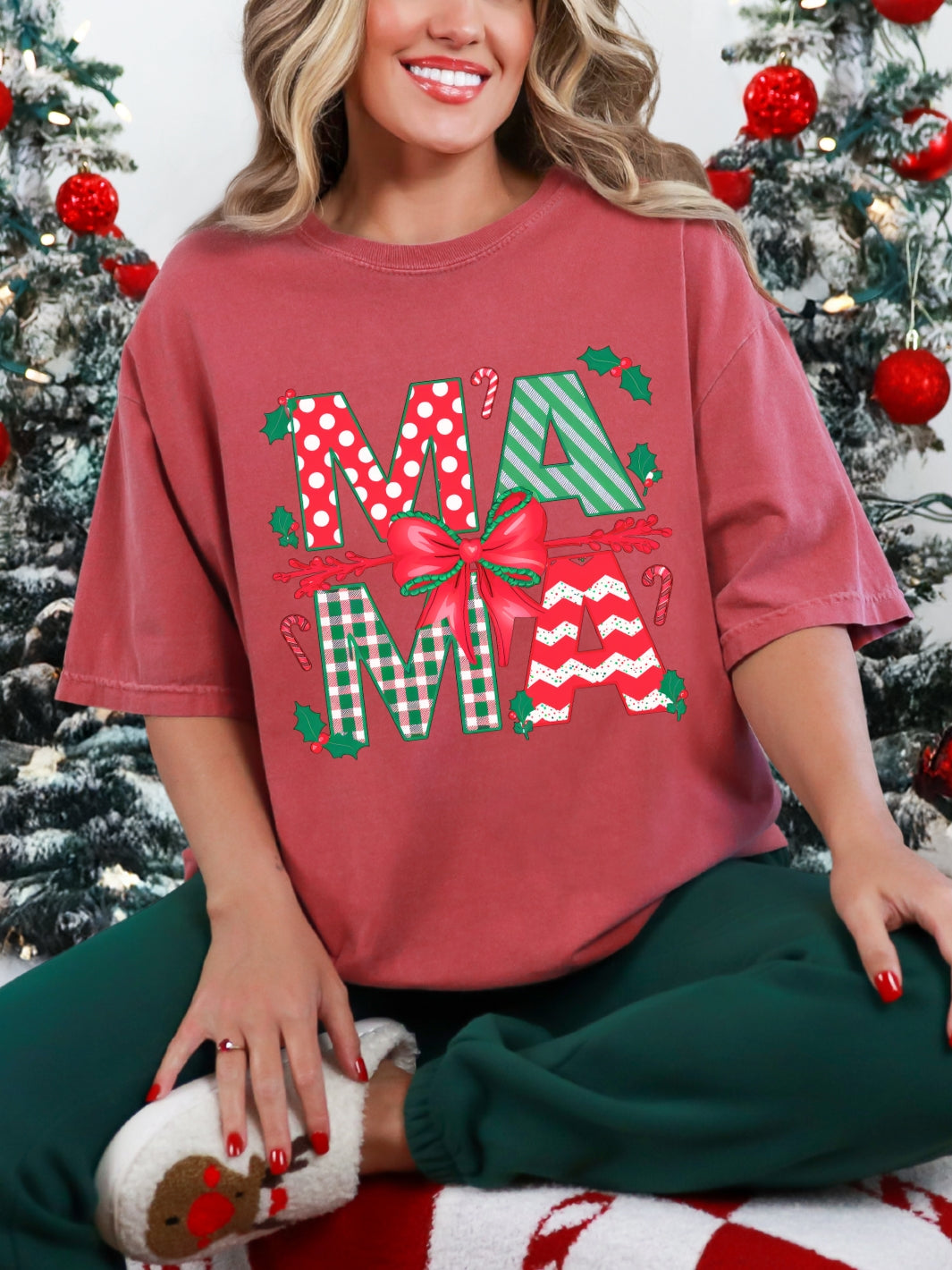 Comfort Colors Mama Christmas Tee