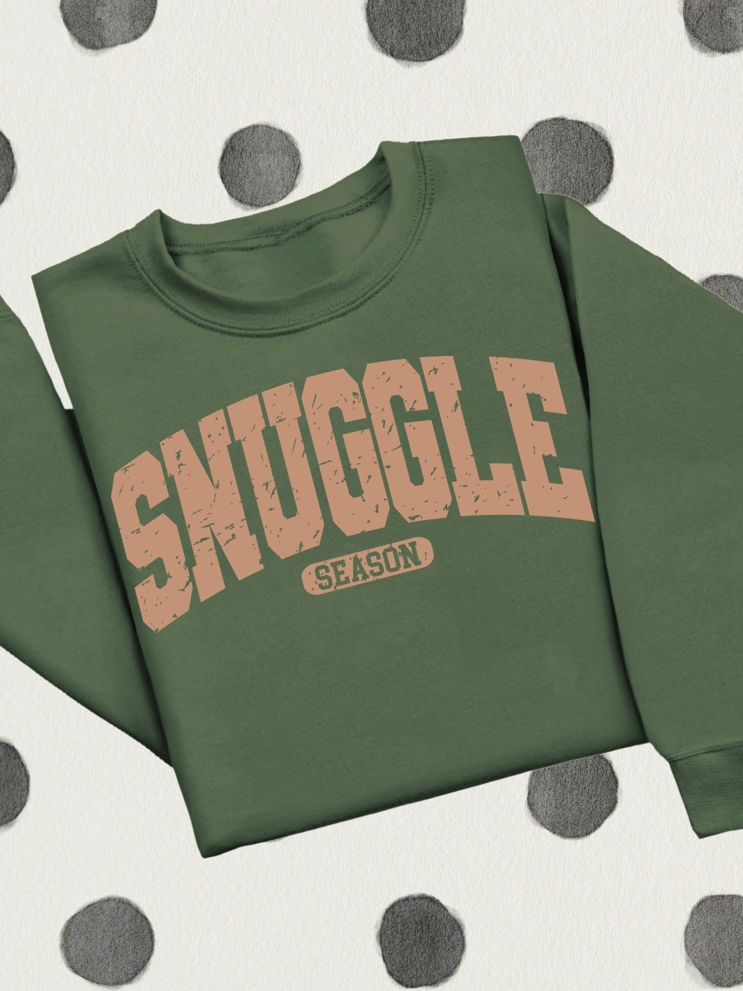Retro Snuggle Season Distressed Graphic Crewneck Sweatshirt