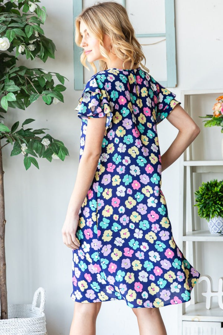 Floral Shop Dress with Pockets