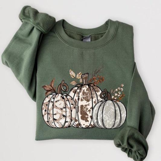 Animal Print Pumpkin Sweatshirts