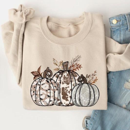 Animal Print Pumpkin Sweatshirts