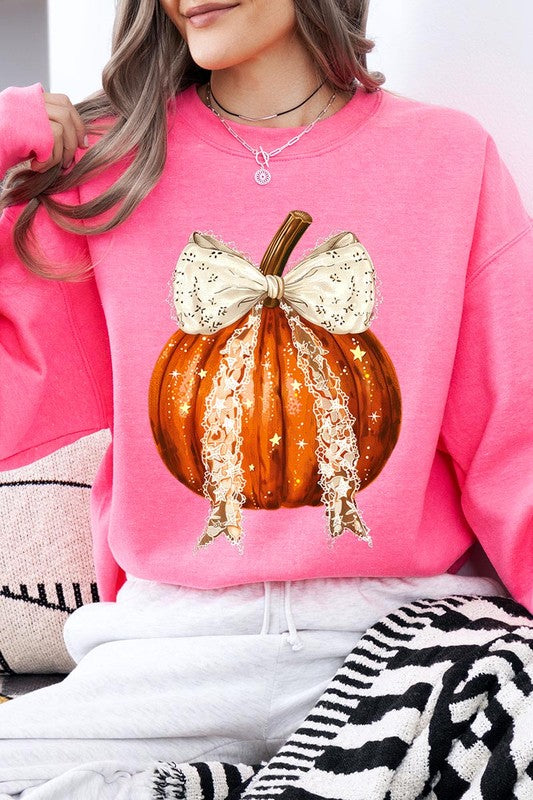 Coquette bow Fall Pumpkin Sweatshirt