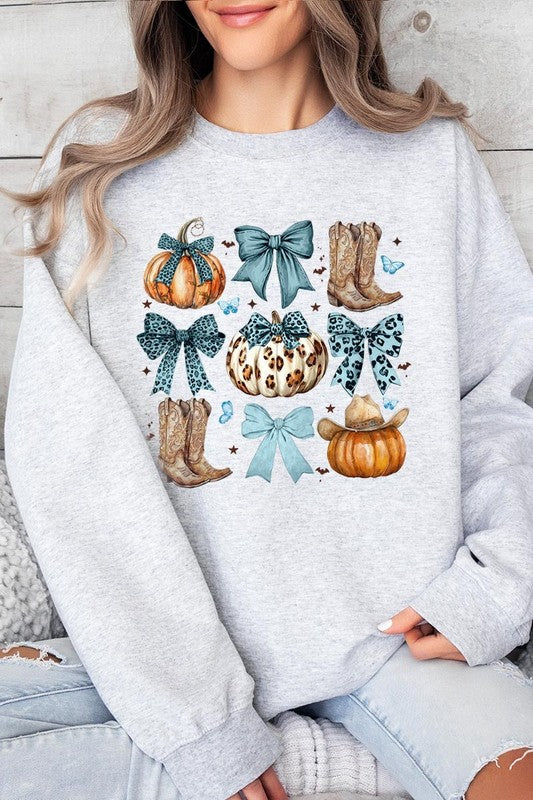 Turquoise Bow Western Sweatshirt