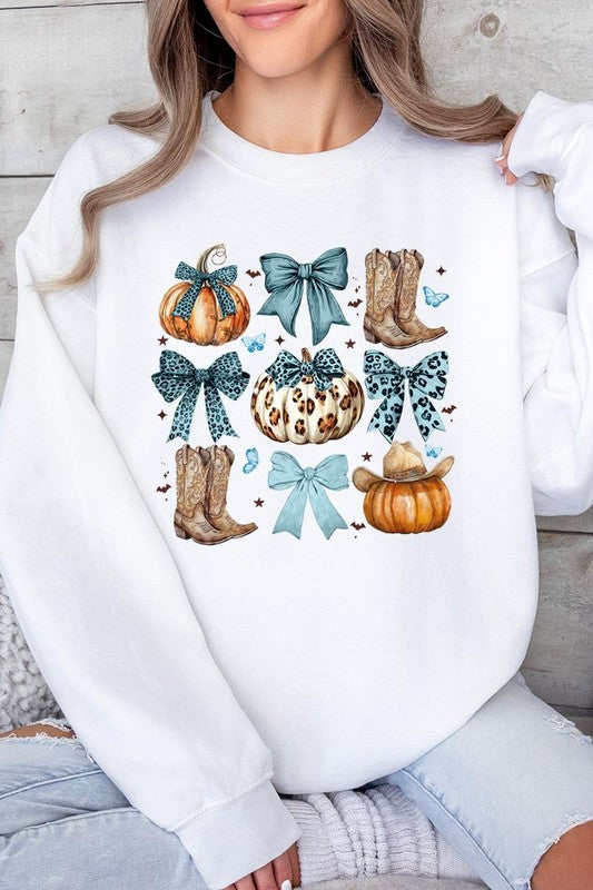 Turquoise Bow Western Sweatshirt