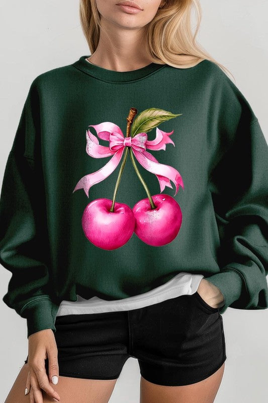 Cherry with Coquette Bow Sweatshirt