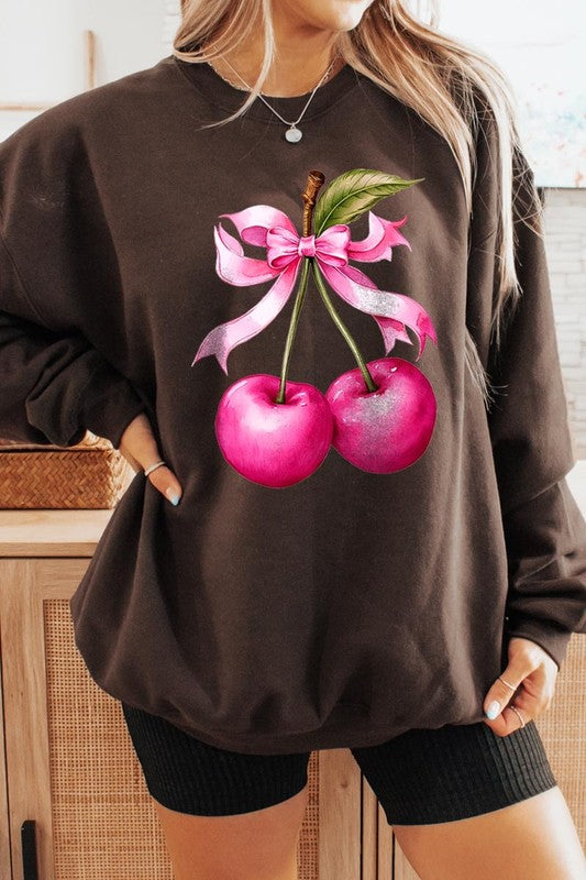 Cherry with Coquette Bow Sweatshirt