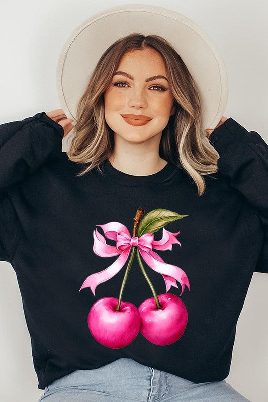 Cherry with Coquette Bow Sweatshirt