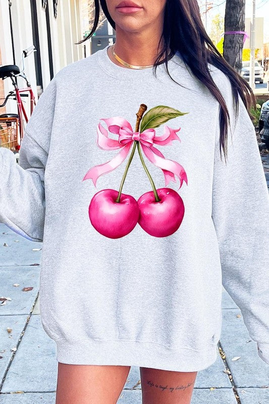 Cherry with Coquette Bow Sweatshirt