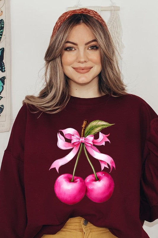 Cherry with Coquette Bow Sweatshirt