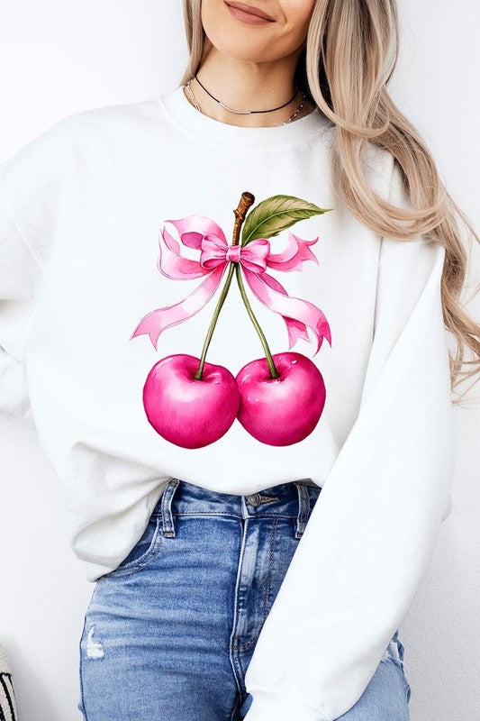 Cherry with Coquette Bow Sweatshirt