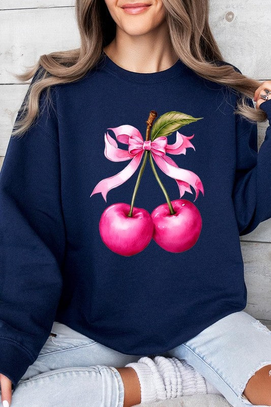 Cherry with Coquette Bow Sweatshirt