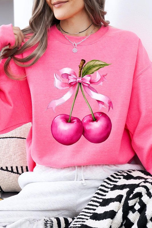 Cherry with Coquette Bow Sweatshirt