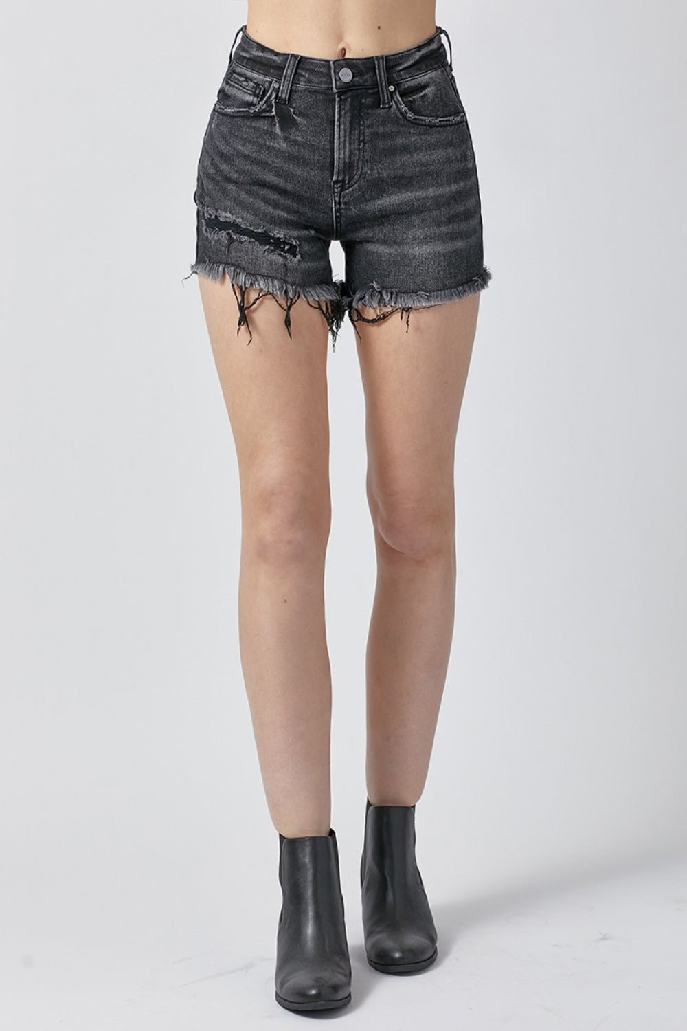 GB Raw Hem Denim Shorts with Pockets