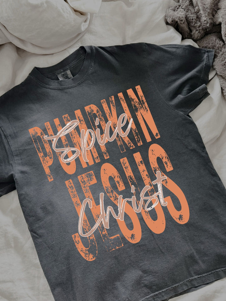 Retro Pumpkin Spice &amp; Jesus Comfort Colors Graphic Tee