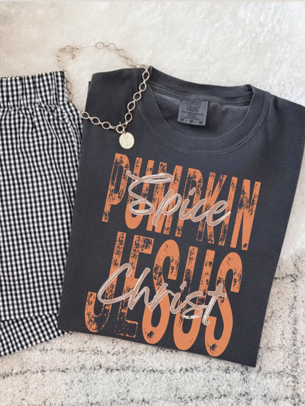 Retro Pumpkin Spice &amp; Jesus Comfort Colors Graphic Tee