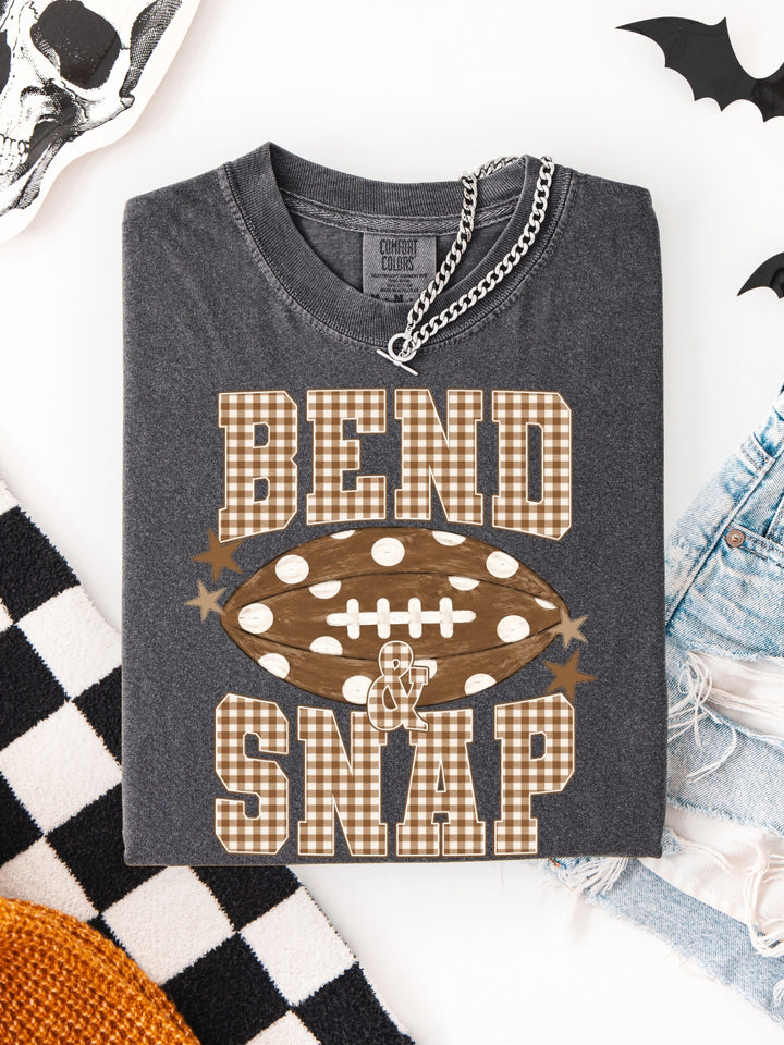 Retro Checkered Football Bend &amp; Snap Comfort Colors Graphic Tee