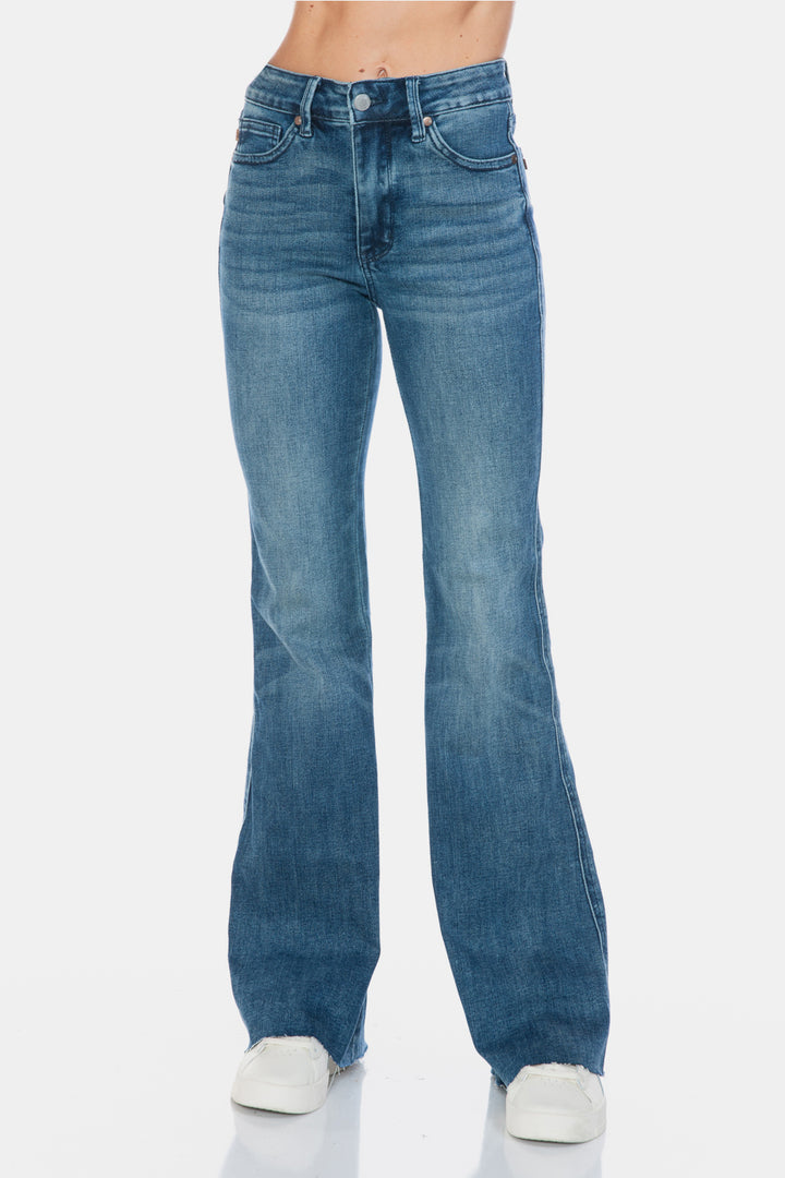 Judy Blue Sarah Tummy Control Cut Hem Flare Jeans