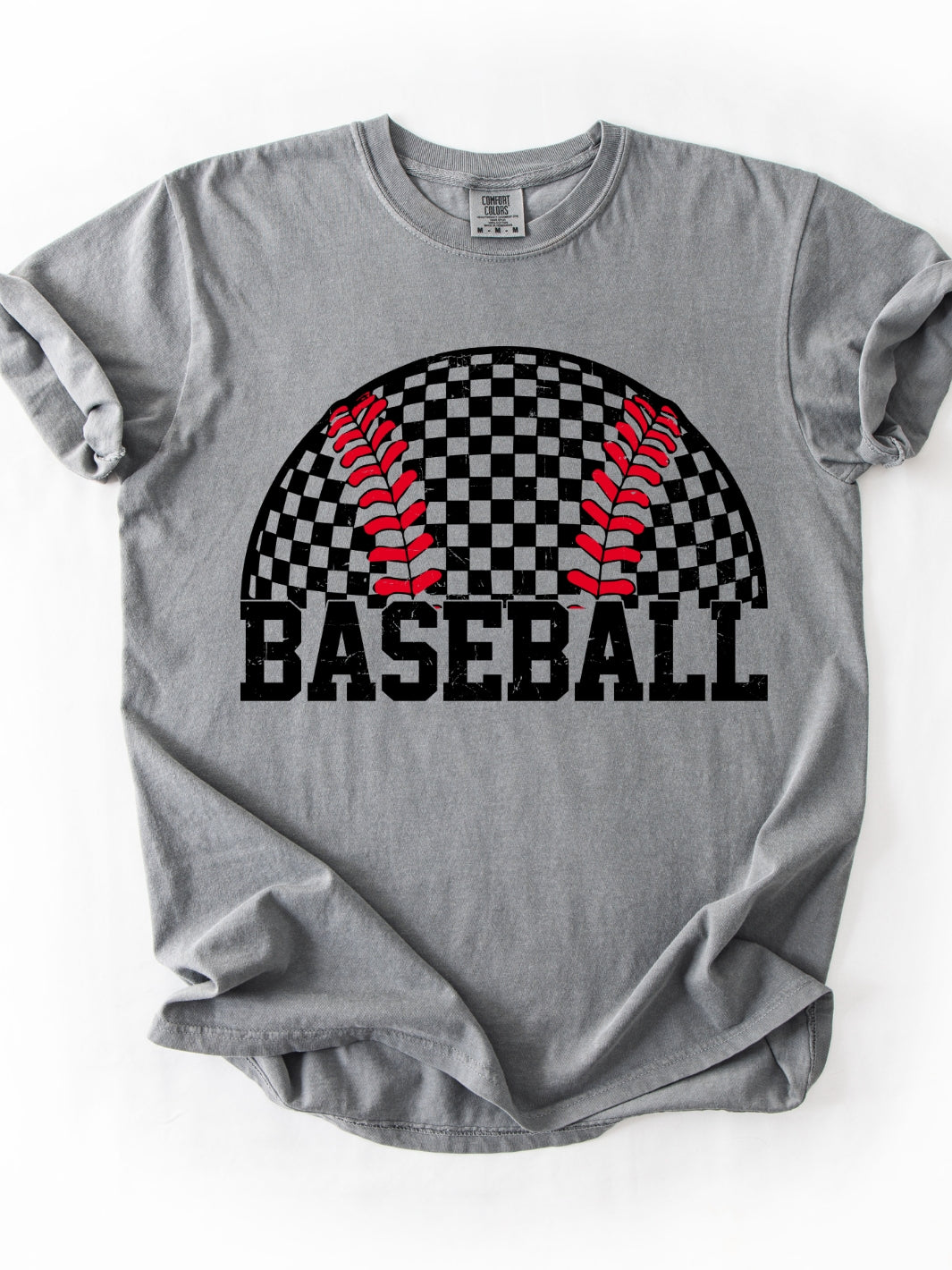 Comfort Colors Checkered Baseball T-Shirt