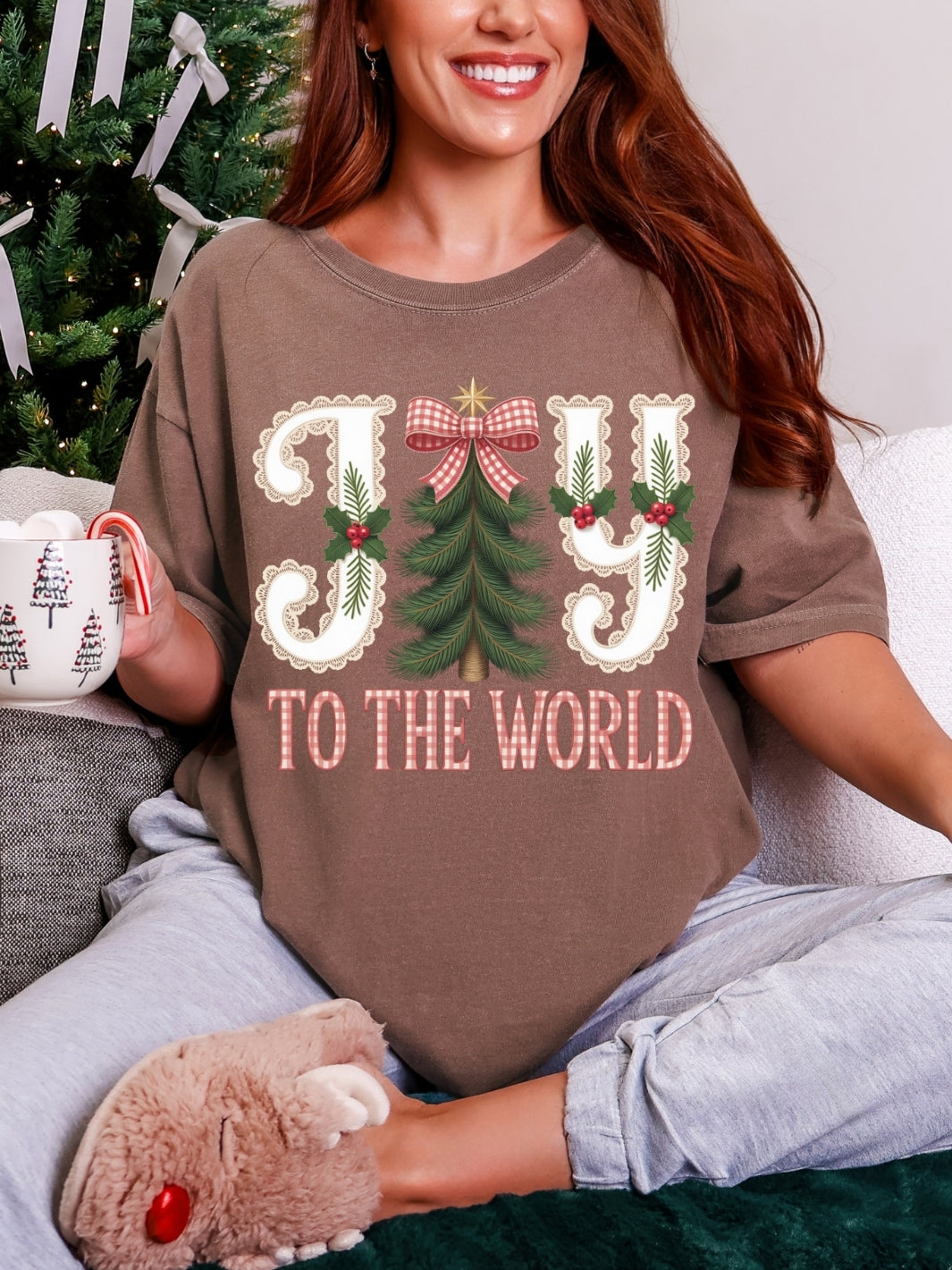 Comfort Colors Preppy Joy Christmas T-Shirt