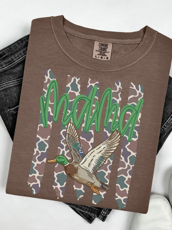 Retro Camo Mallard Duck Comfort Colors Graphic Tee