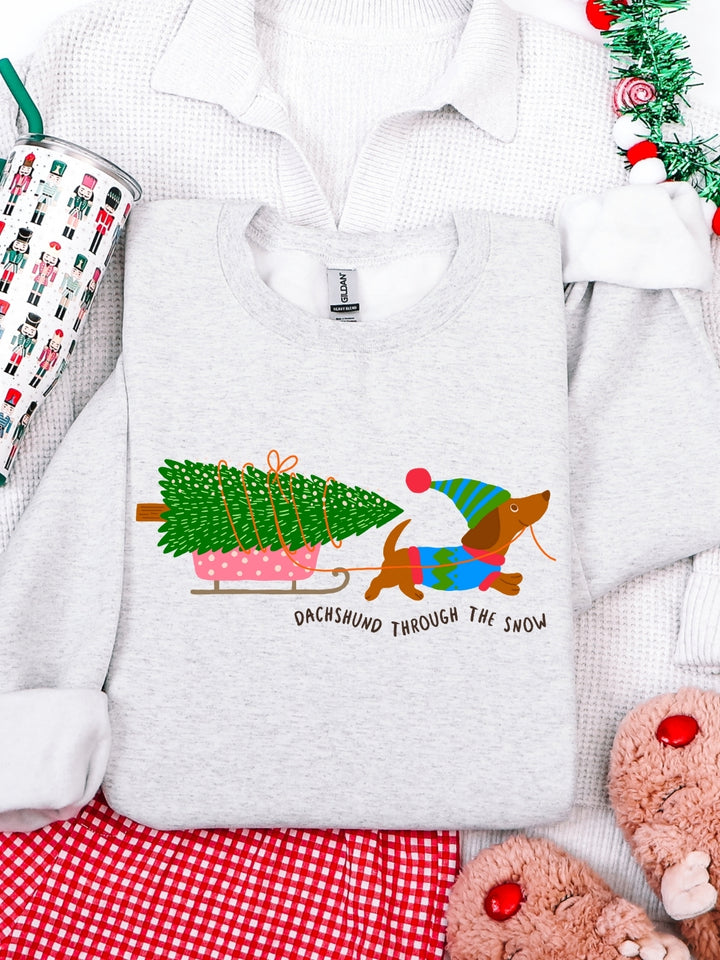 Gildan Dashund Through The Snow Sweatshirt