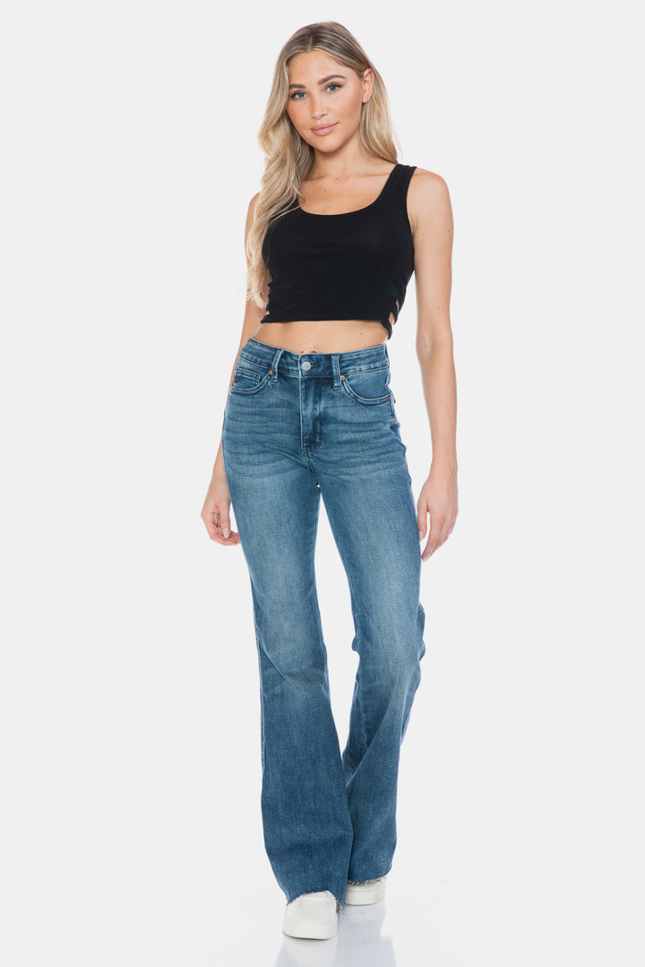 Judy Blue Sarah Tummy Control Cut Hem Flare Jeans