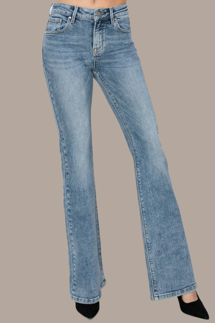 RISEN Belly Mid Rise Bootcut Jeans