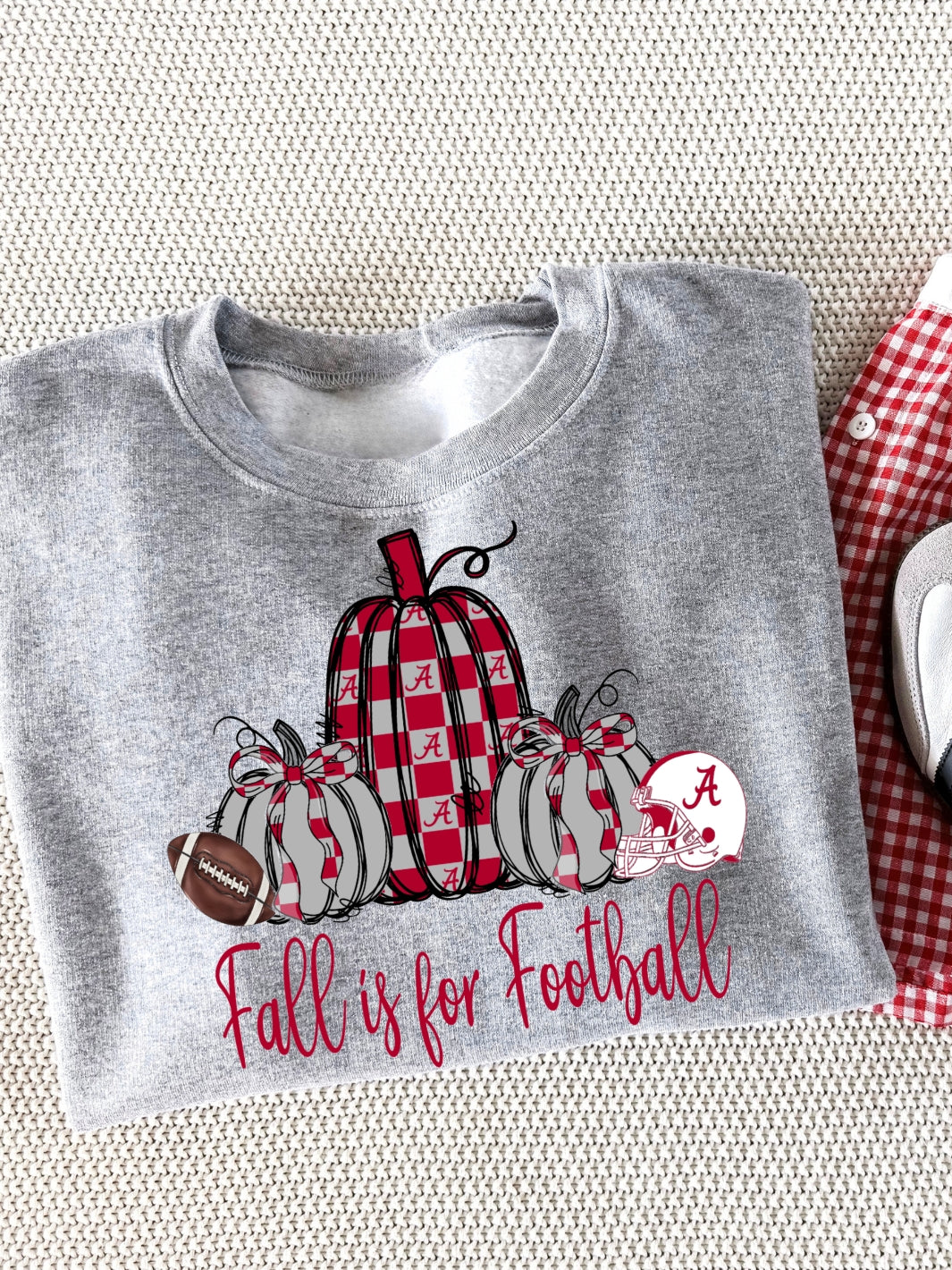 Retro Preppy Alabama Football Graphic Crewneck Sweatshirt
