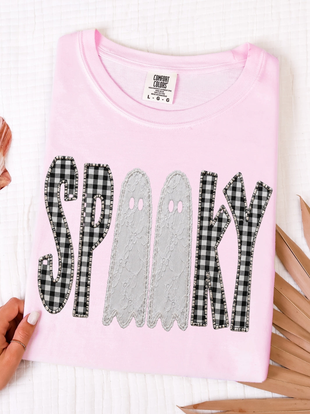 Retro Spooky Faux Patchwork Comfort Colors Graphic Tee
