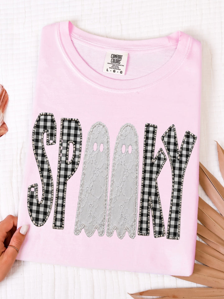 Retro Spooky Faux Patchwork Comfort Colors Graphic Tee