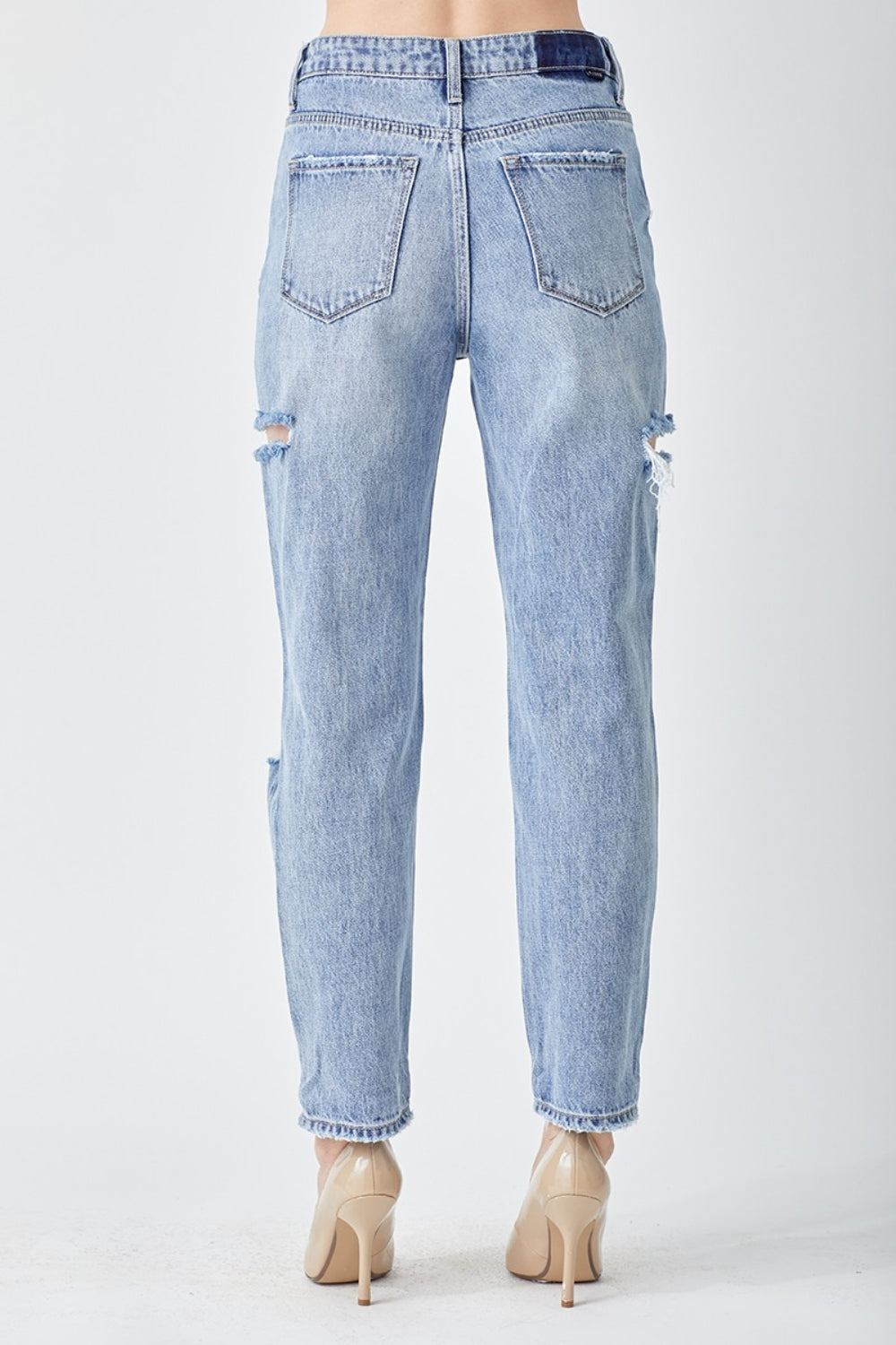 RISEN Aria Distressed Slim Cropped Jeans