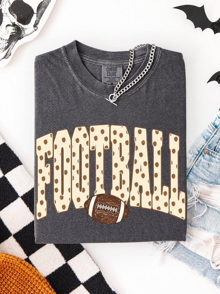 Retro Football Polka Dots Comfort Colors Graphic Tee