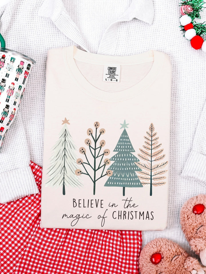Comfort Colors BOHO Trees Christmas Believe T-Shirt