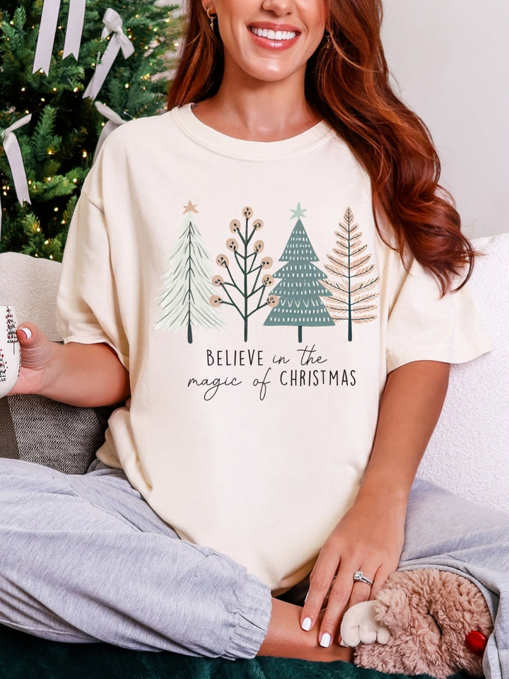 Comfort Colors BOHO Trees Christmas Believe T-Shirt