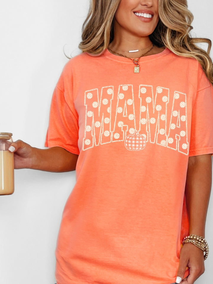 Retro Mama Fall Pumpkins Comfort Colors Graphic Tee