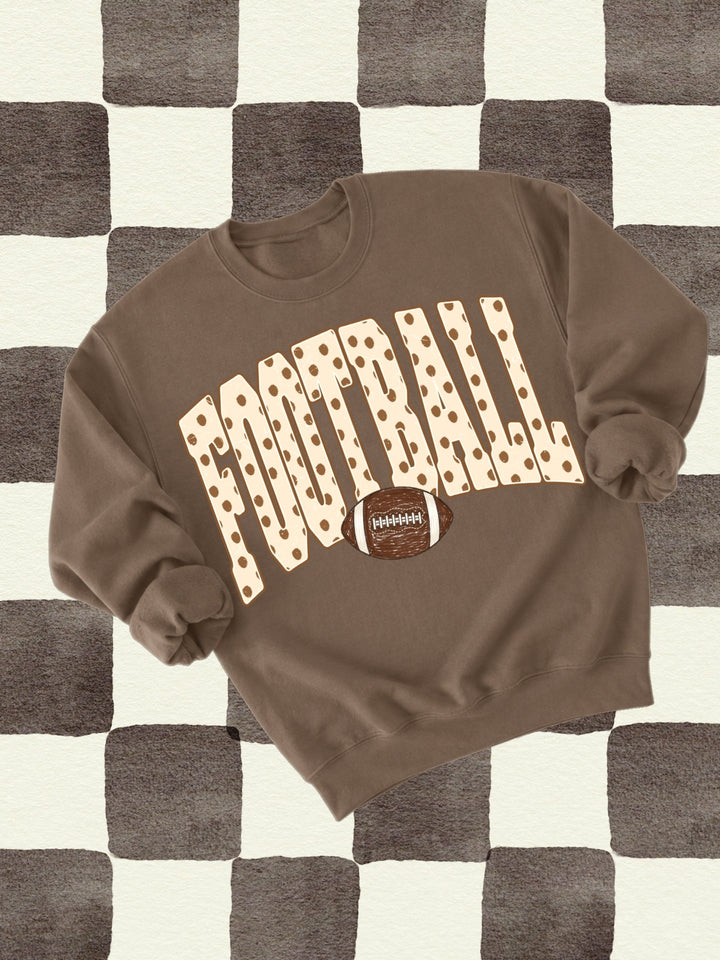 Retro Football Polka Dots Graphic Crewneck Sweatshirt