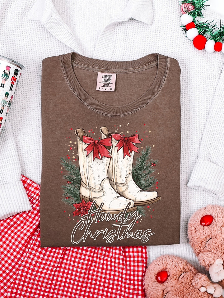 Comfort Colors Western Boots Christmas T-Shirt