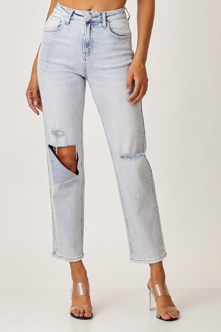 Premier High Rise Distressed Relaxed Jeans