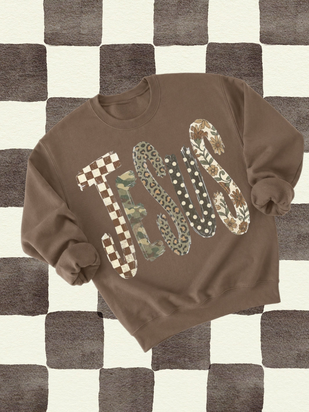 Retro Jesus Fall Graphic Crewneck Sweatshirt