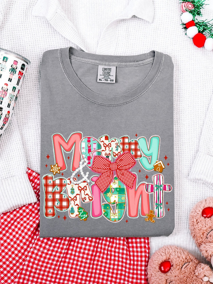 Comfort Colors Preppy Retro Bright Christmas T-Shirt