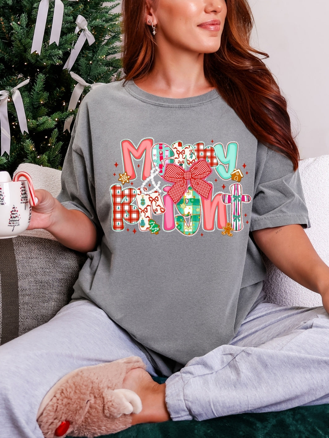 Comfort Colors Preppy Retro Bright Christmas T-Shirt