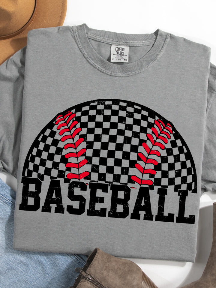 Comfort Colors Checkered Baseball T-Shirt