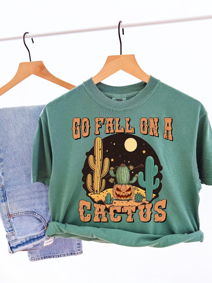 Retro Western Fall On A Cactus Comfort Colors Graphic Tee