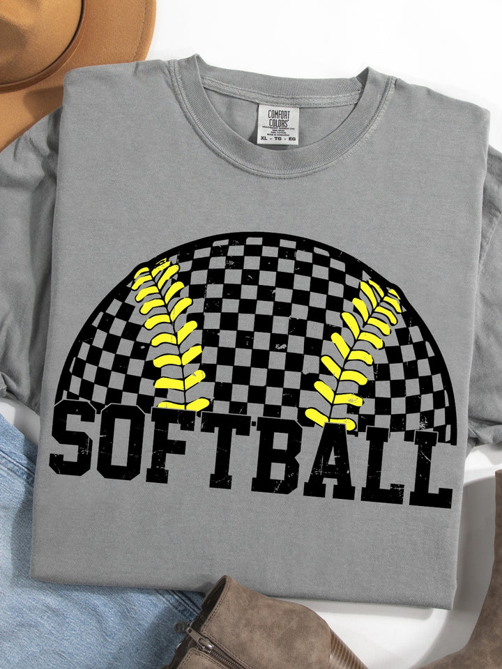 Comfort Colors Checkered Softball T-Shirt