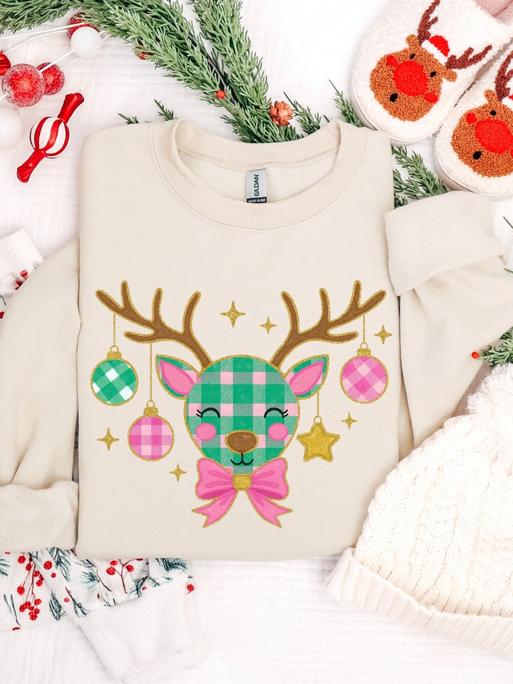 Gildan Christmas Plaid Deer Sweatshirt