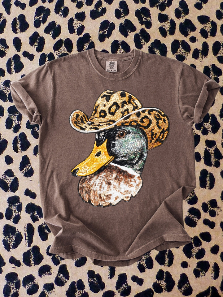 Western Duck Leopard Print Comfort Colors Graphic Tee